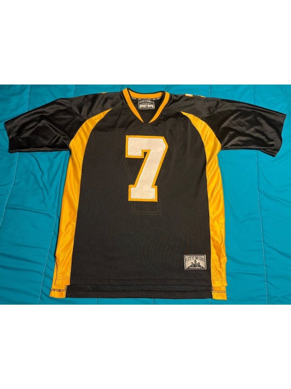 Steve & Barrys City Wide #7 Black & Yellow Jersey L Mens Polyester